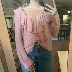 Vici Pink Ruffle Blouse